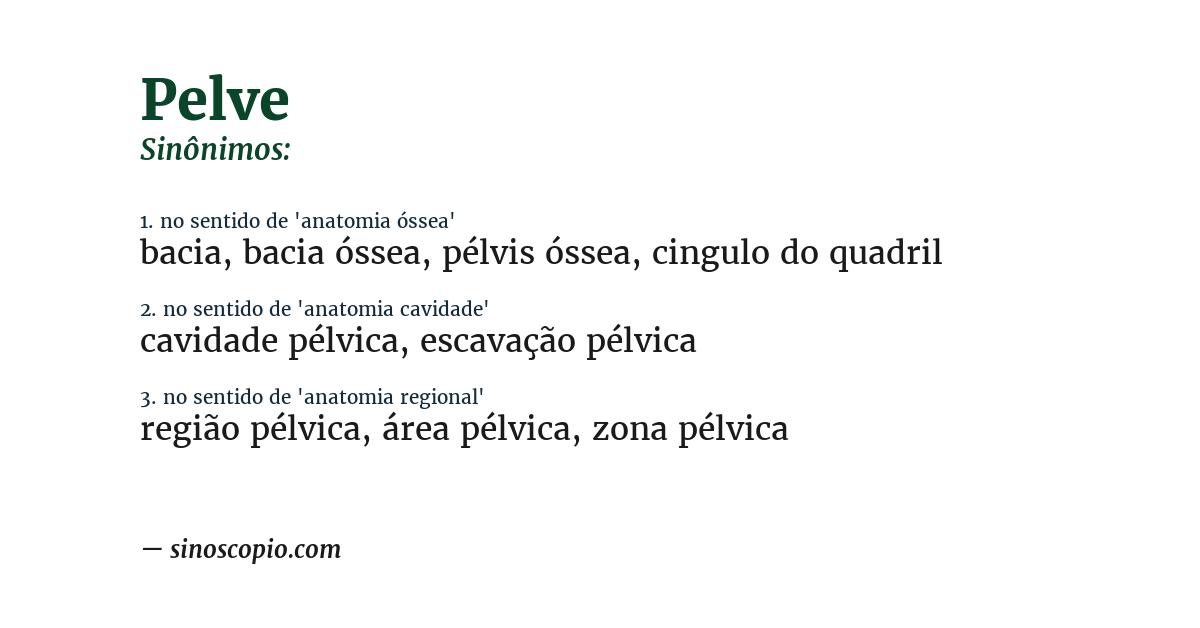 Sinônimo de pelve