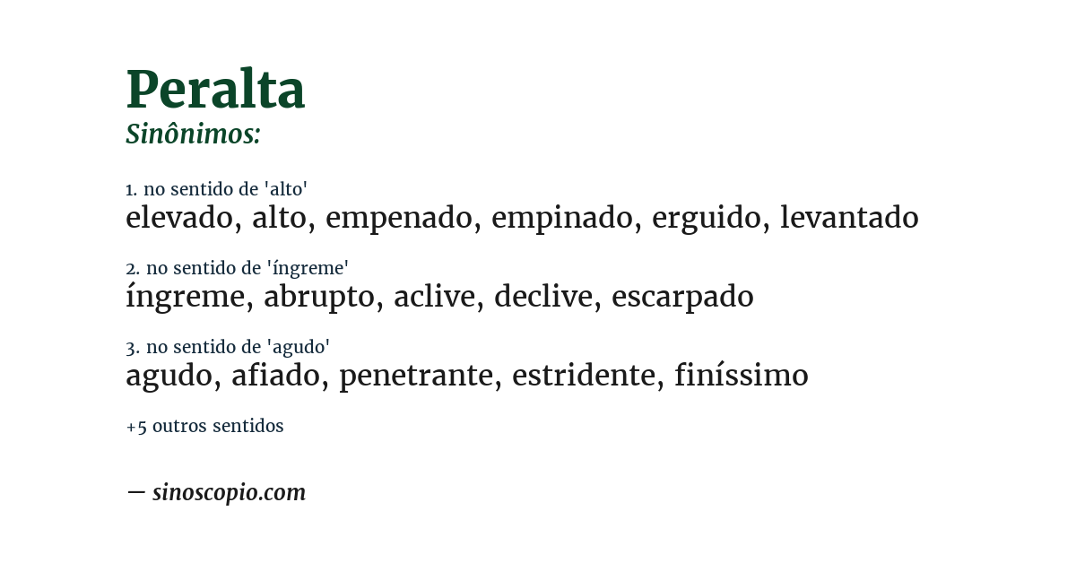 Sinônimo de peralta