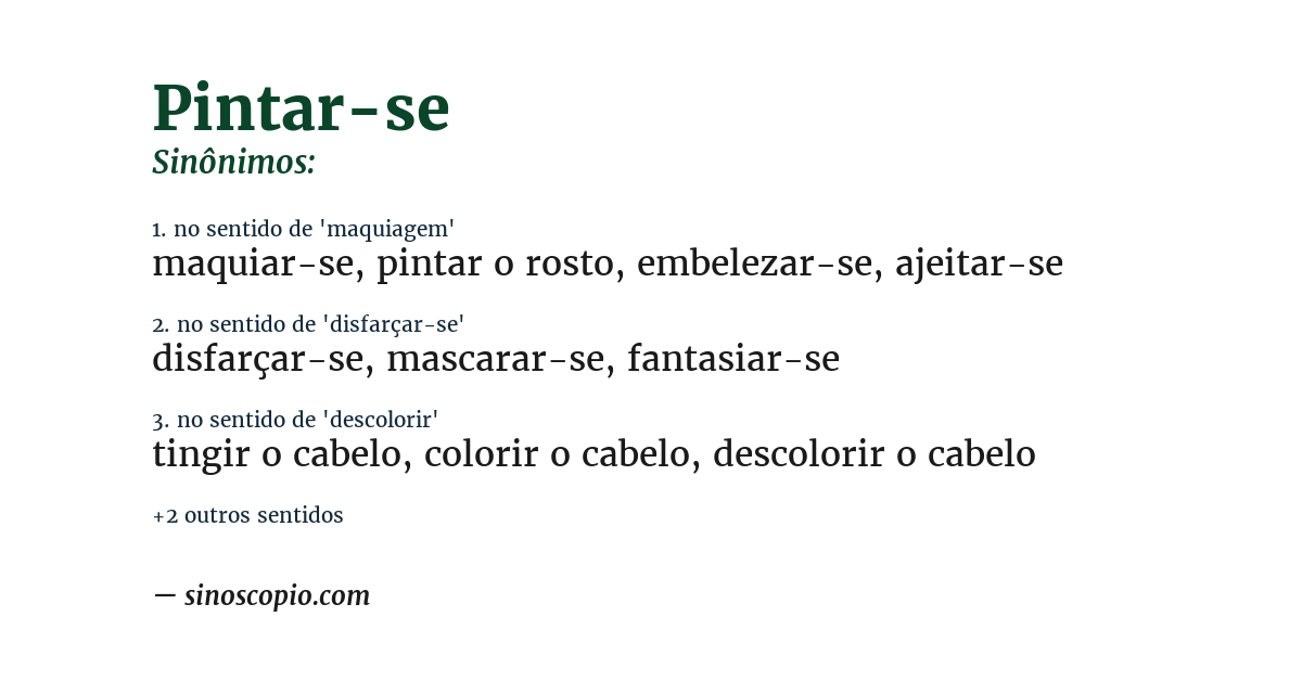 Sinônimo de pintar-se
