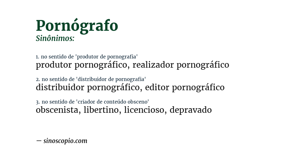 Sinônimo de pornógrafo