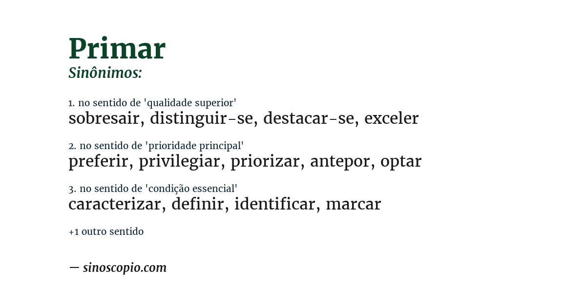 Sinônimo de primar
