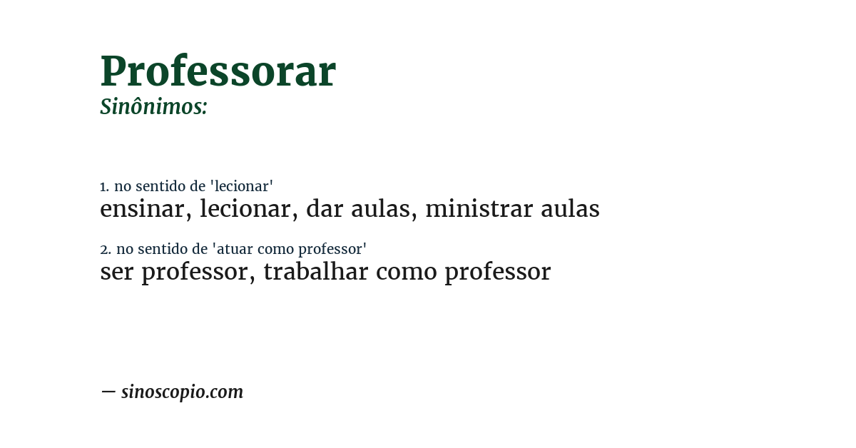 Sinônimo de professorar