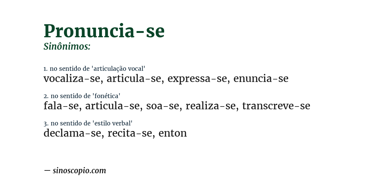 Sinônimo de pronuncia-se