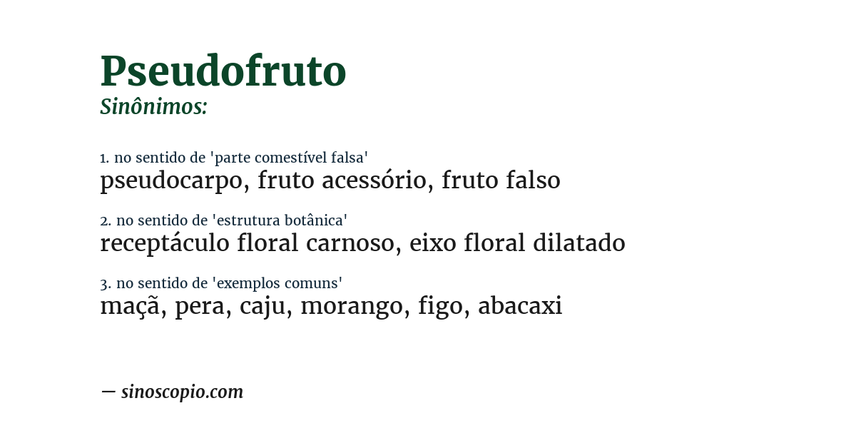 Sinônimo de pseudofruto