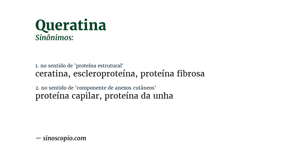 Sinônimo de queratina
