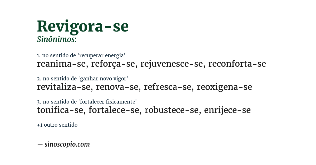 Sinônimo de revigora-se