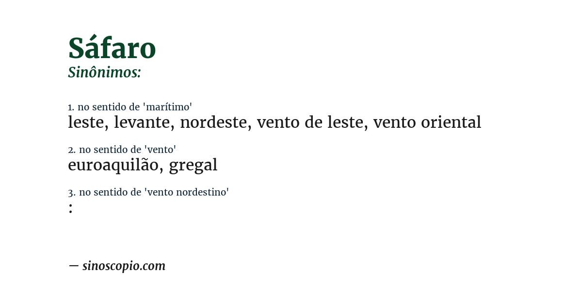 Sinônimo de sáfaro