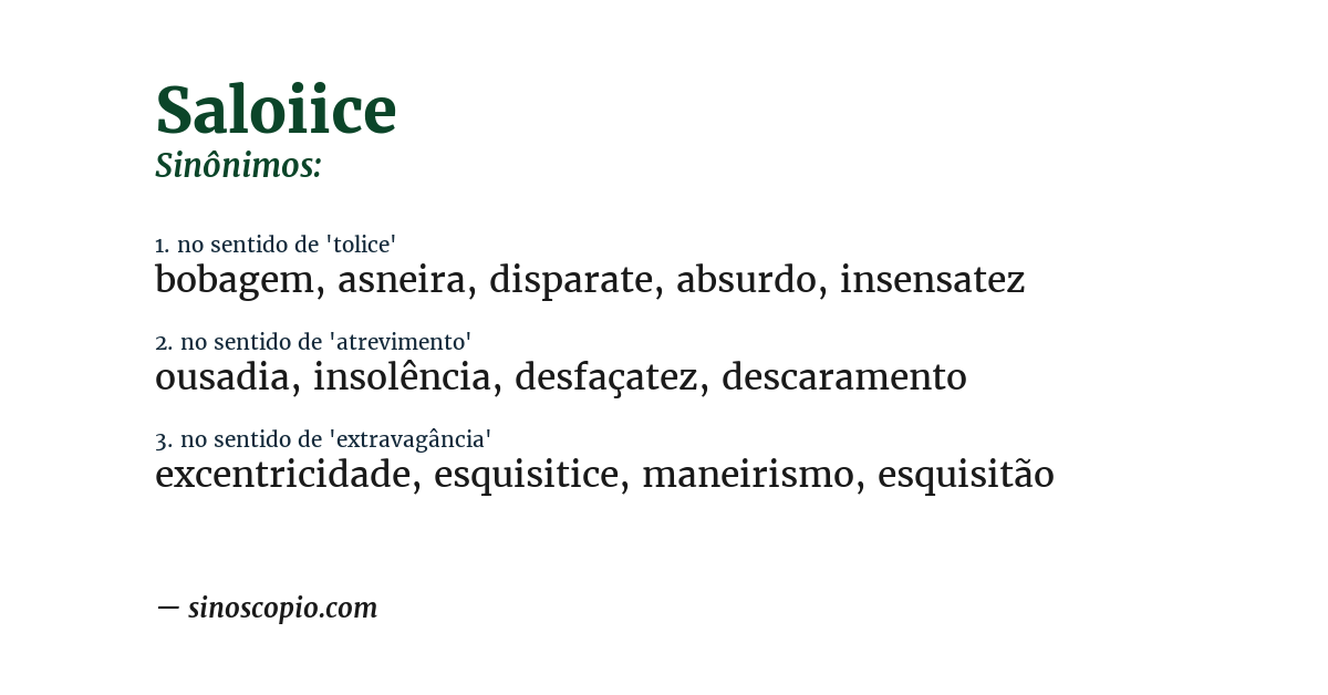 Sinônimo de saloiice