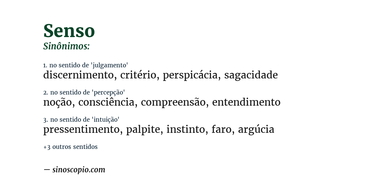 Sinônimo de senso