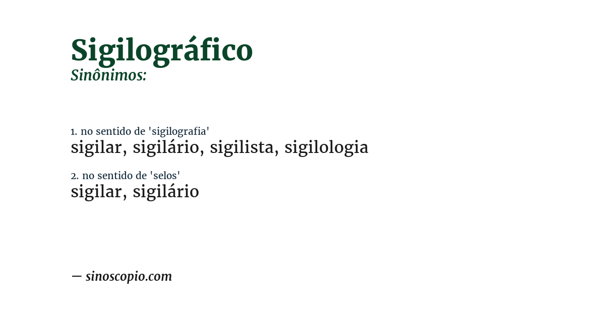 Sinônimo de sigilográfico