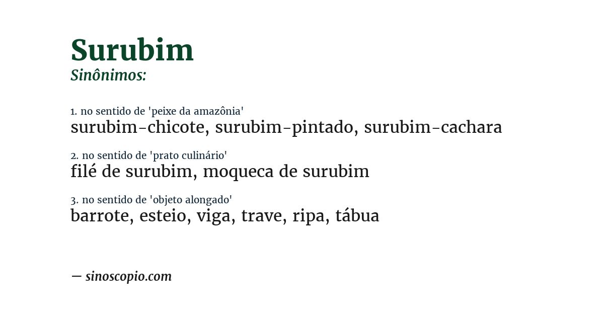 Sinônimo de surubim
