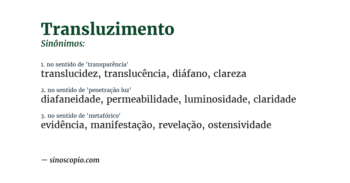 Sinônimo de transluzimento