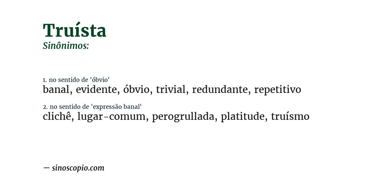 Sinônimo de truísta