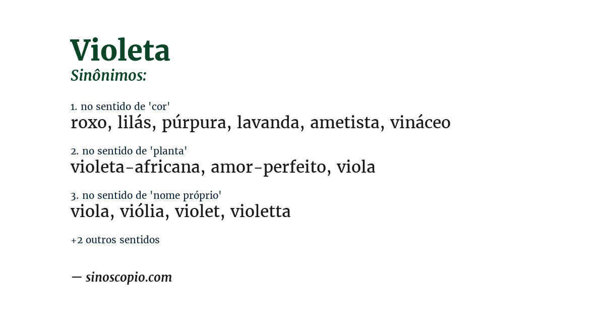 Sinônimo de violeta