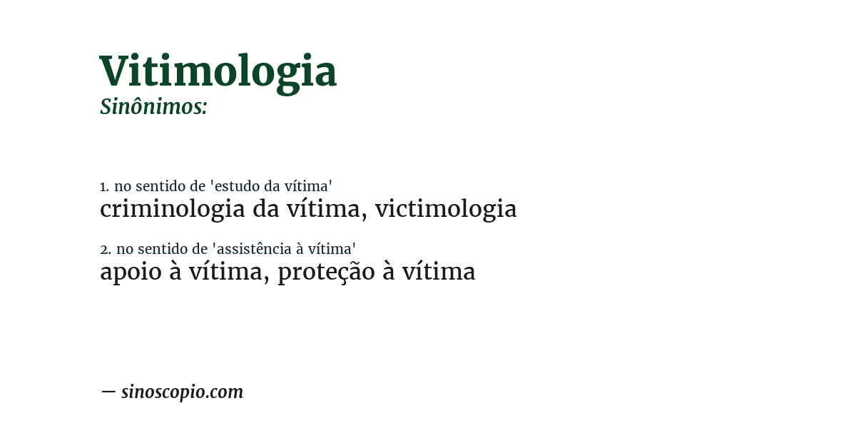Sinônimo de vitimologia