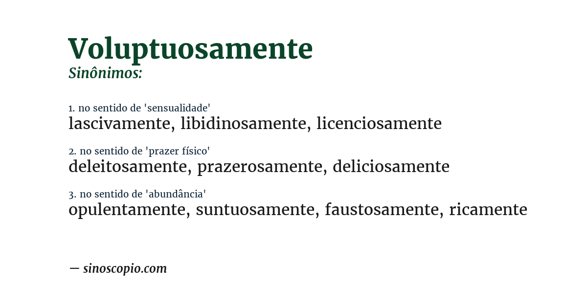 Sinônimo de voluptuosamente