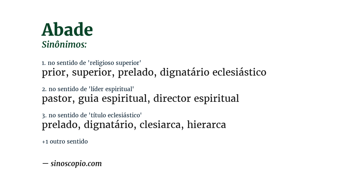 Sinônimo de abade