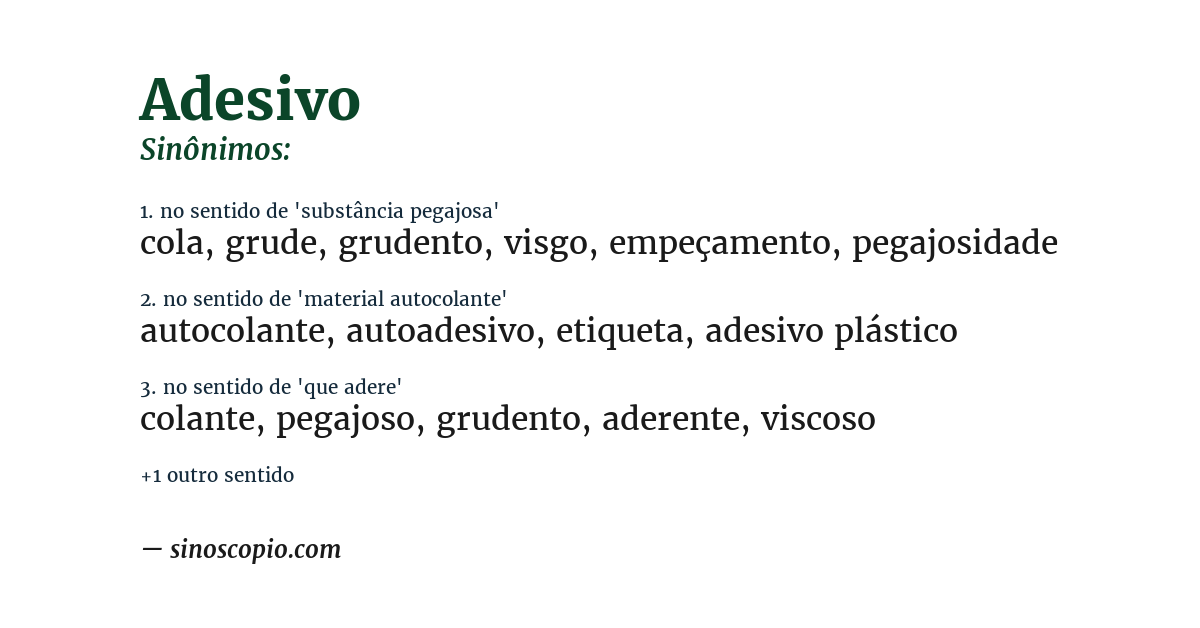 Sinônimo de adesivo