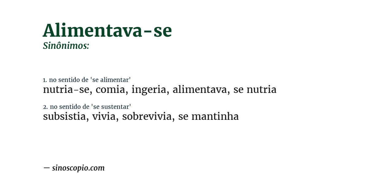 Sinônimo de alimentava-se