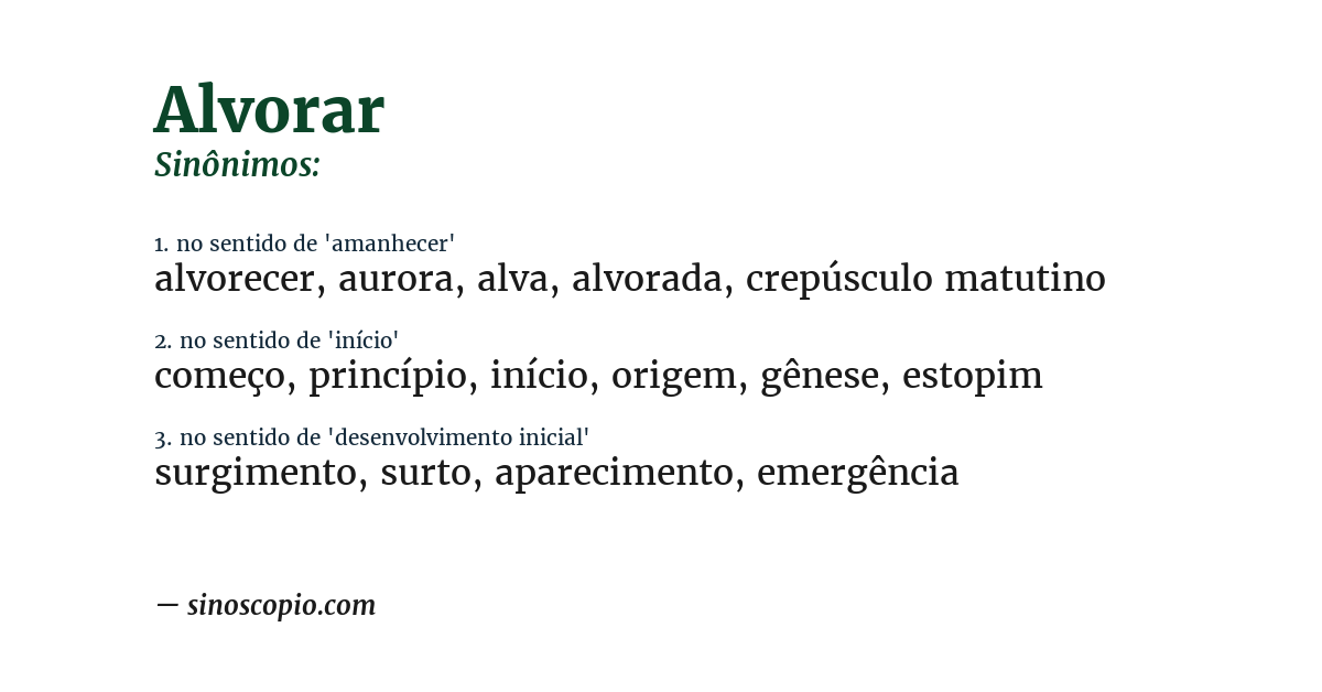 Sinônimo de alvorar