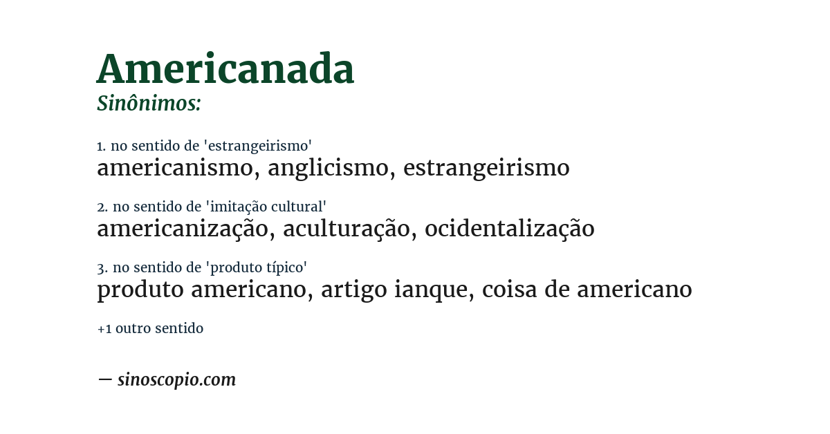 Sinônimo de americanada