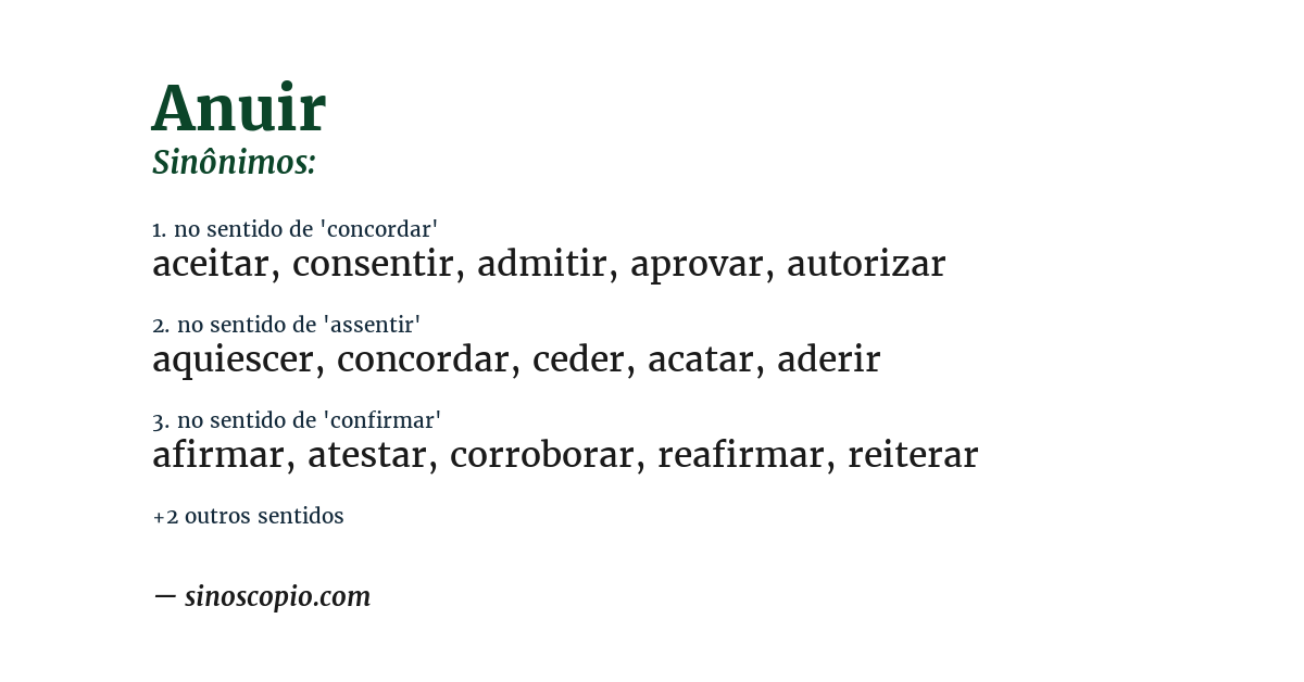 Sinônimo de anuir
