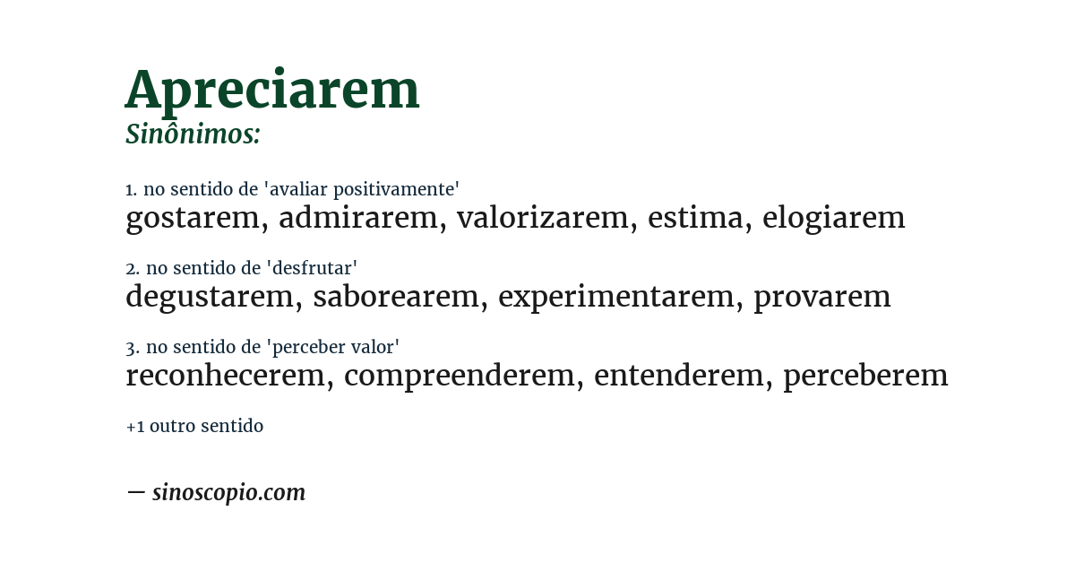 Sinônimo de apreciarem