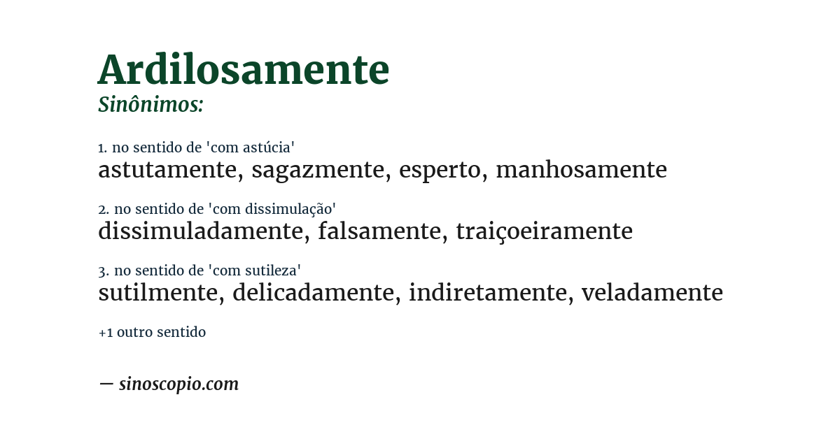 Sinônimo de ardilosamente