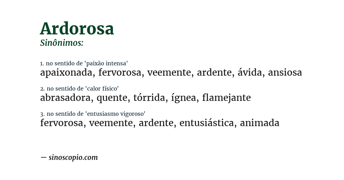 Sinônimo de ardorosa