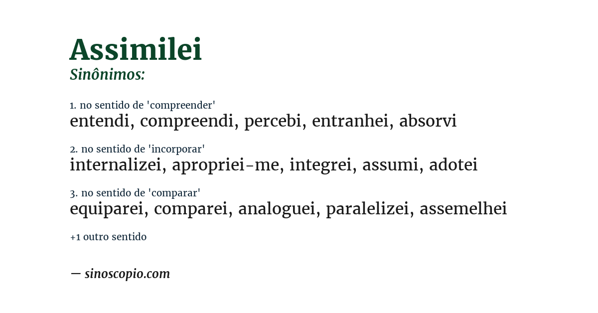 Sinônimo de assimilei