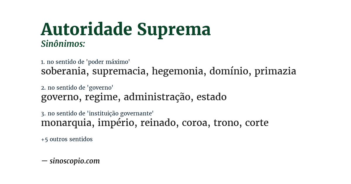 Sinônimo de autoridade suprema
