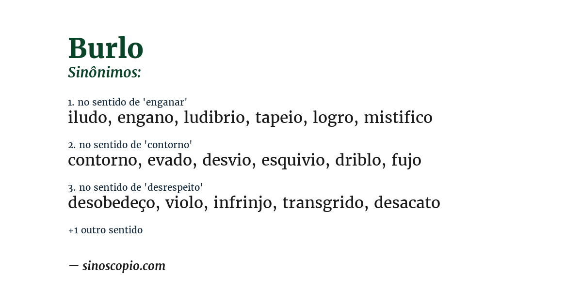 Sinônimo de burlo
