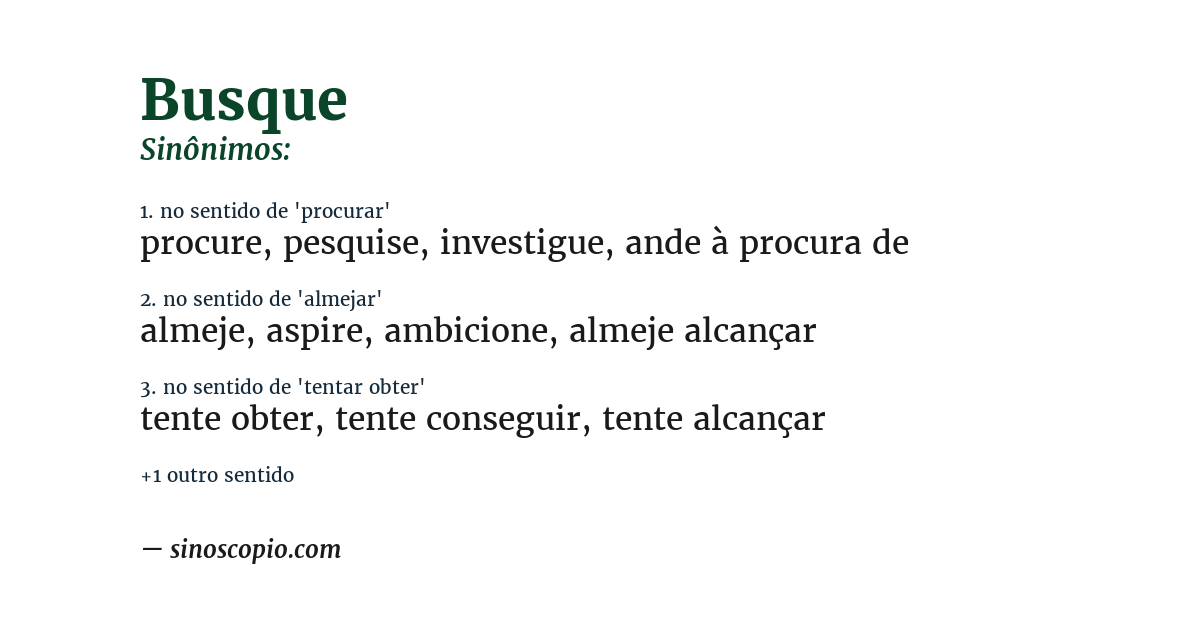 Sinônimo de busque