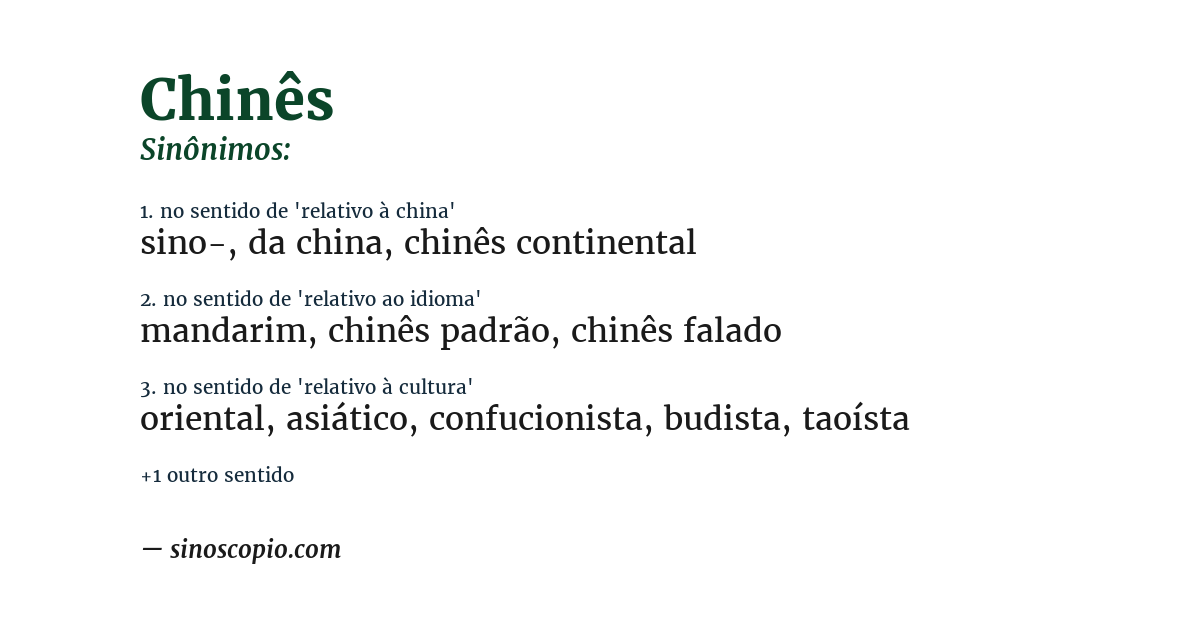 Sinônimo de chinês