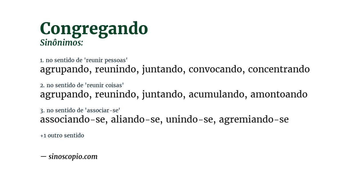 Sinônimo de congregando