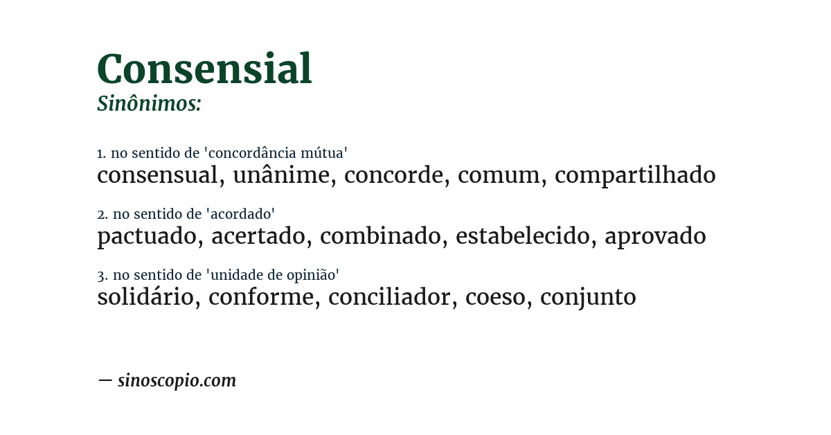 Sinônimo de consensial
