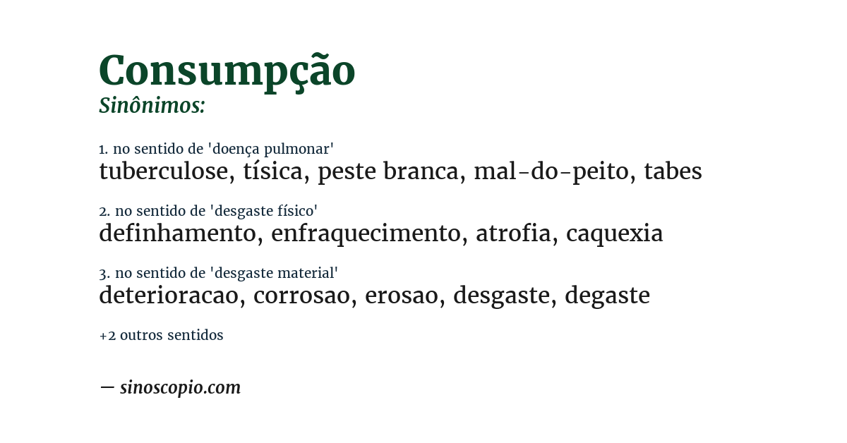 Sinônimo de consumpção