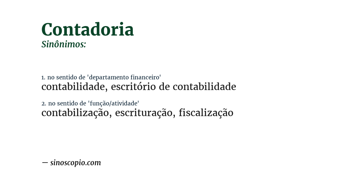 Sinônimo de contadoria