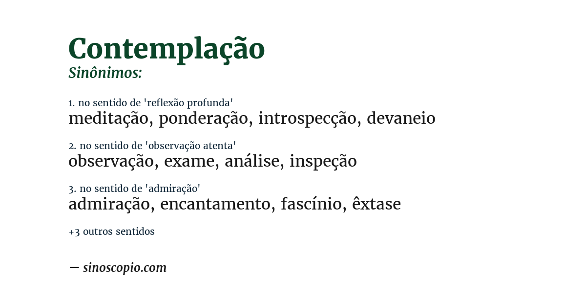 Sinônimo de contemplação