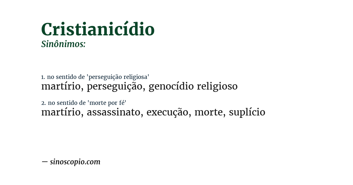 Sinônimo de cristianicídio