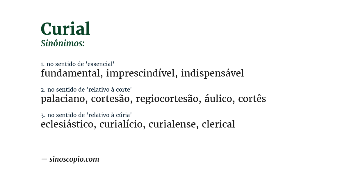 Sinônimo de curial