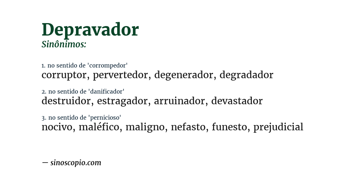 Sinônimo de depravador
