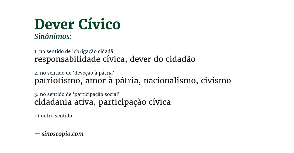 Sinônimo de dever cívico