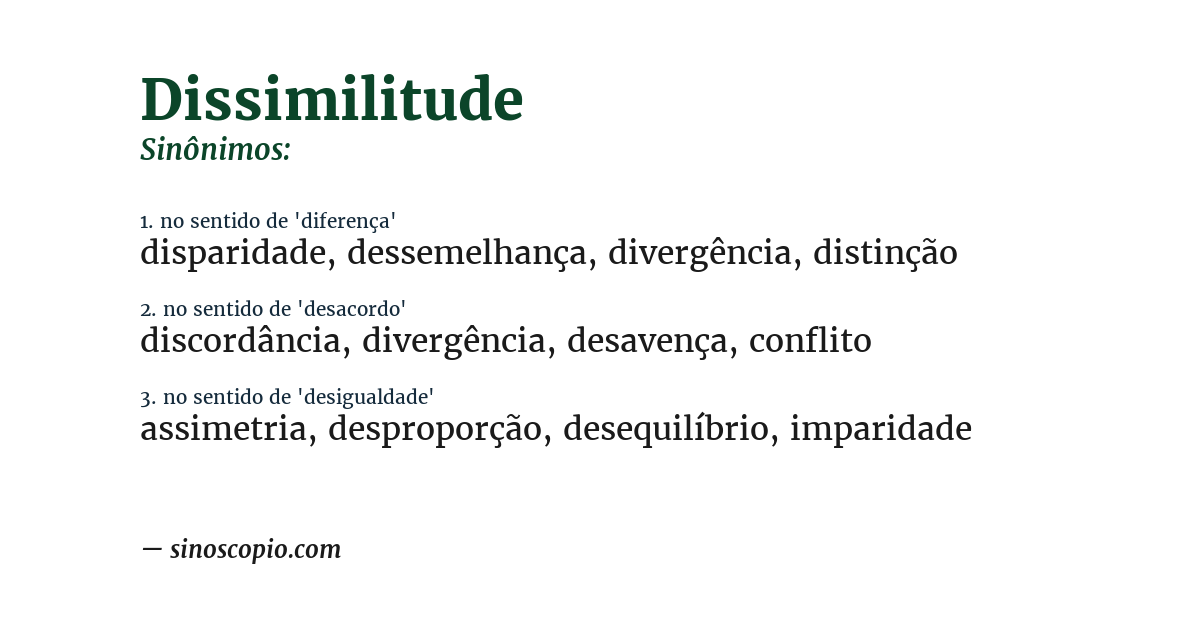 Sinônimo de dissimilitude