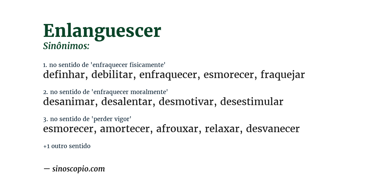 Sinônimo de enlanguescer