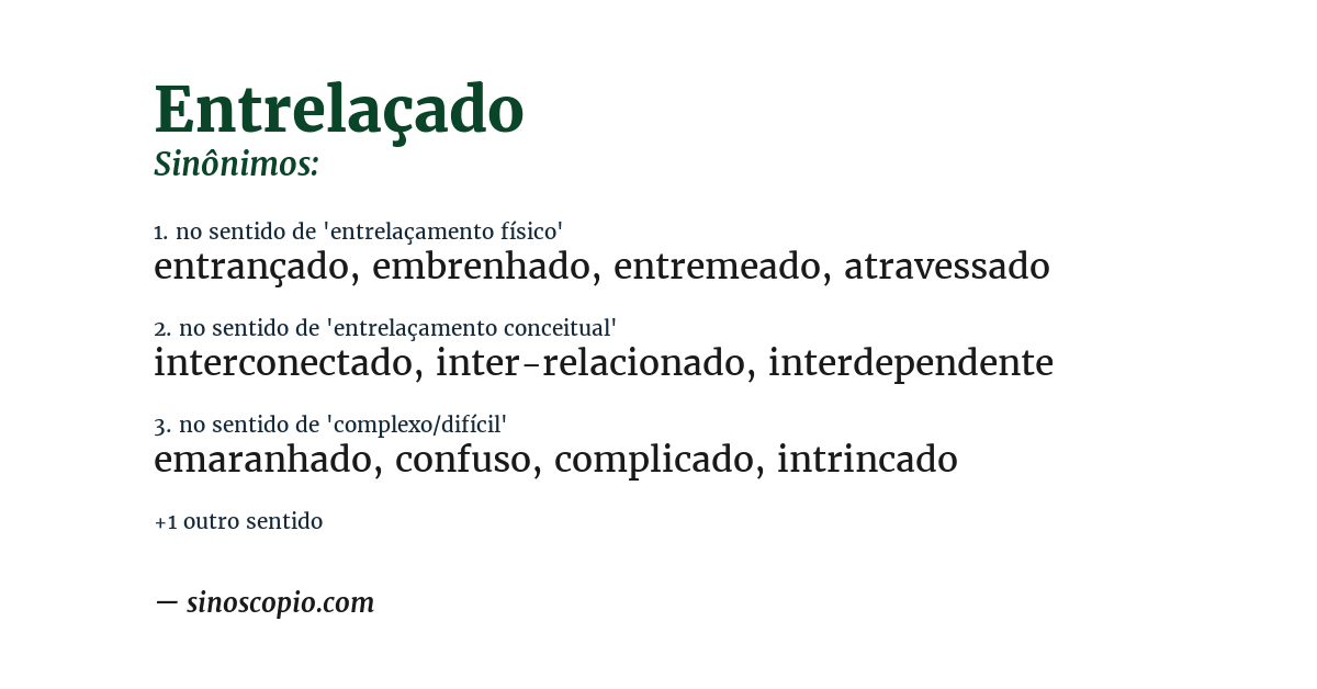 Sinônimo de entrelaçado
