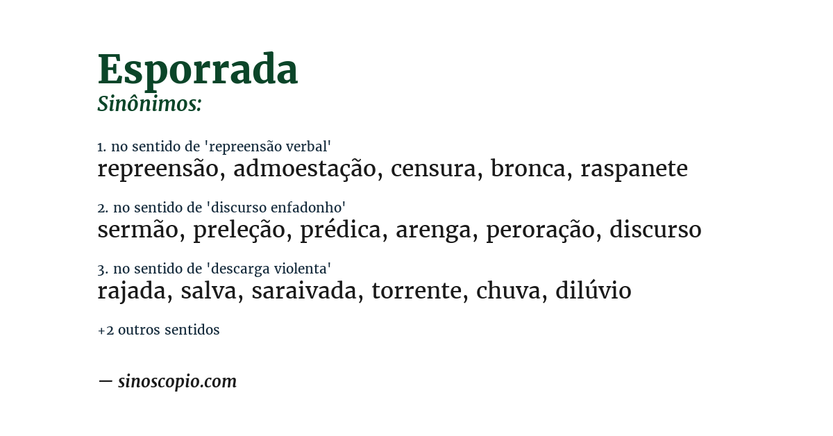 Sinônimo de esporrada