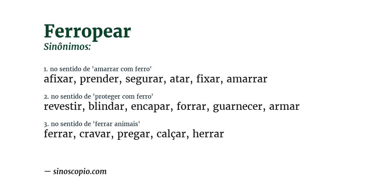 Sinônimo de ferropear