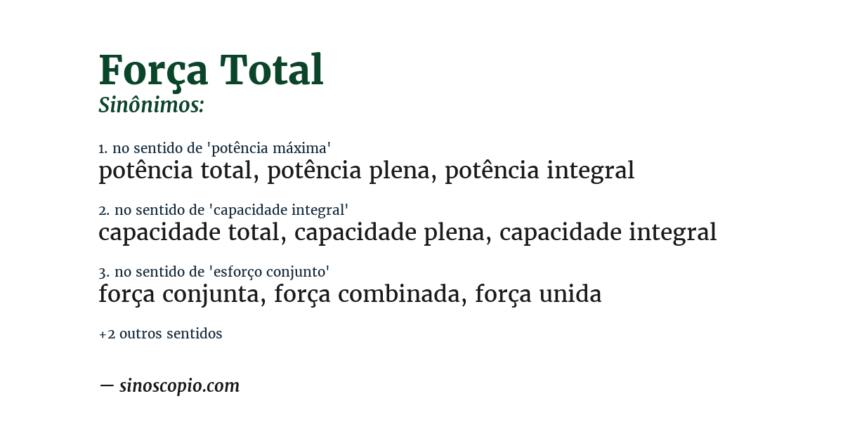 Sinônimo de força total
