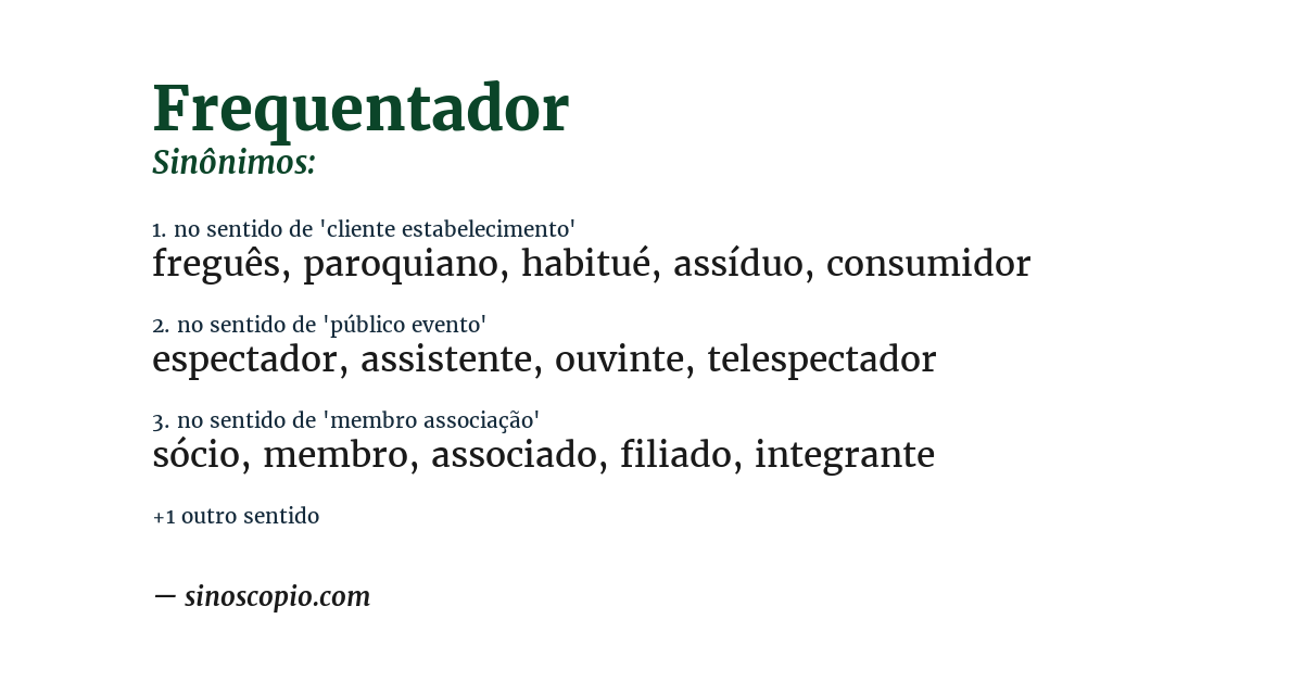 Sinônimo de frequentador